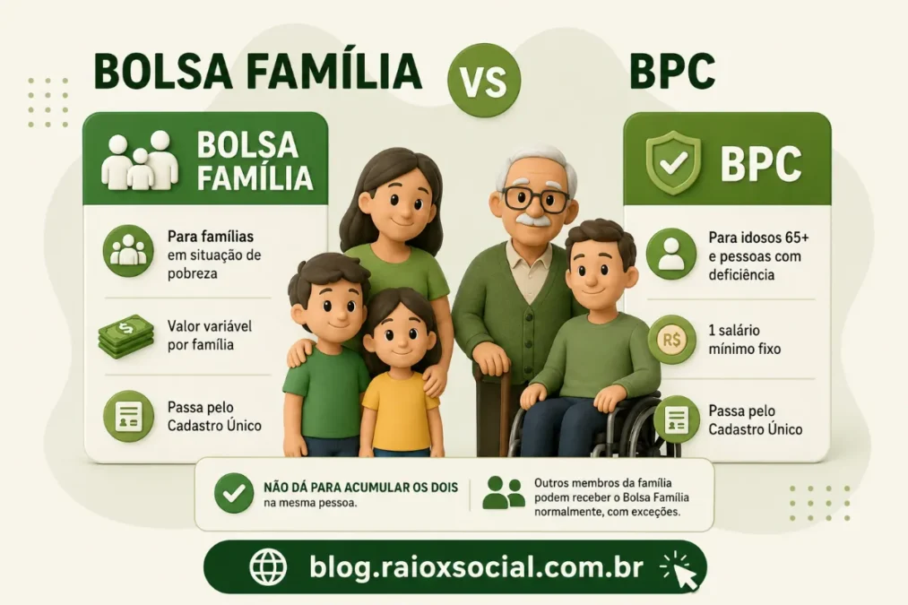Bolsa Família x BPC 2026: Diferenças e Quem Pode Acumular